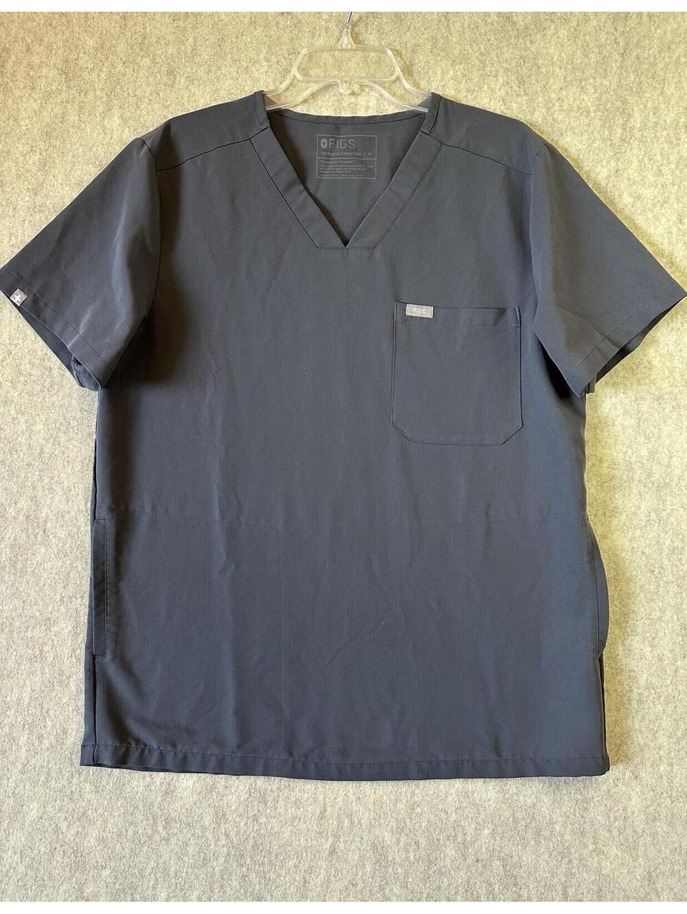 FIGS Chisec Mens Medical Scrub Top Gray Medium  TM3000 Technical Collection